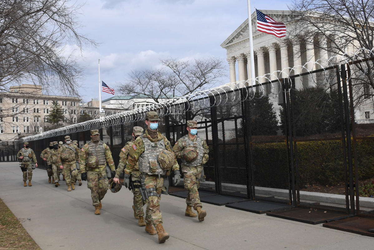 EuropaPress 3523227 18 january 2021 us washington members of us national guard stand guard