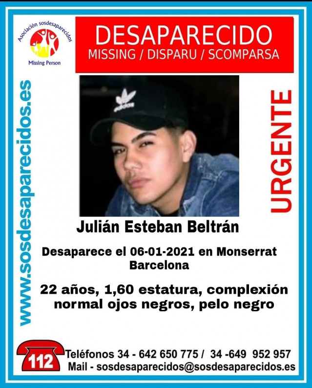 Joven desaparecido.