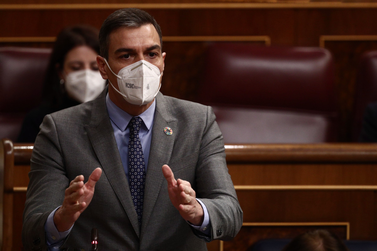 El presidente del Gobierno, Pedro Sánchez, interviene durante una sesión de control al Ejecutivo en el Congreso de los Diputados.
