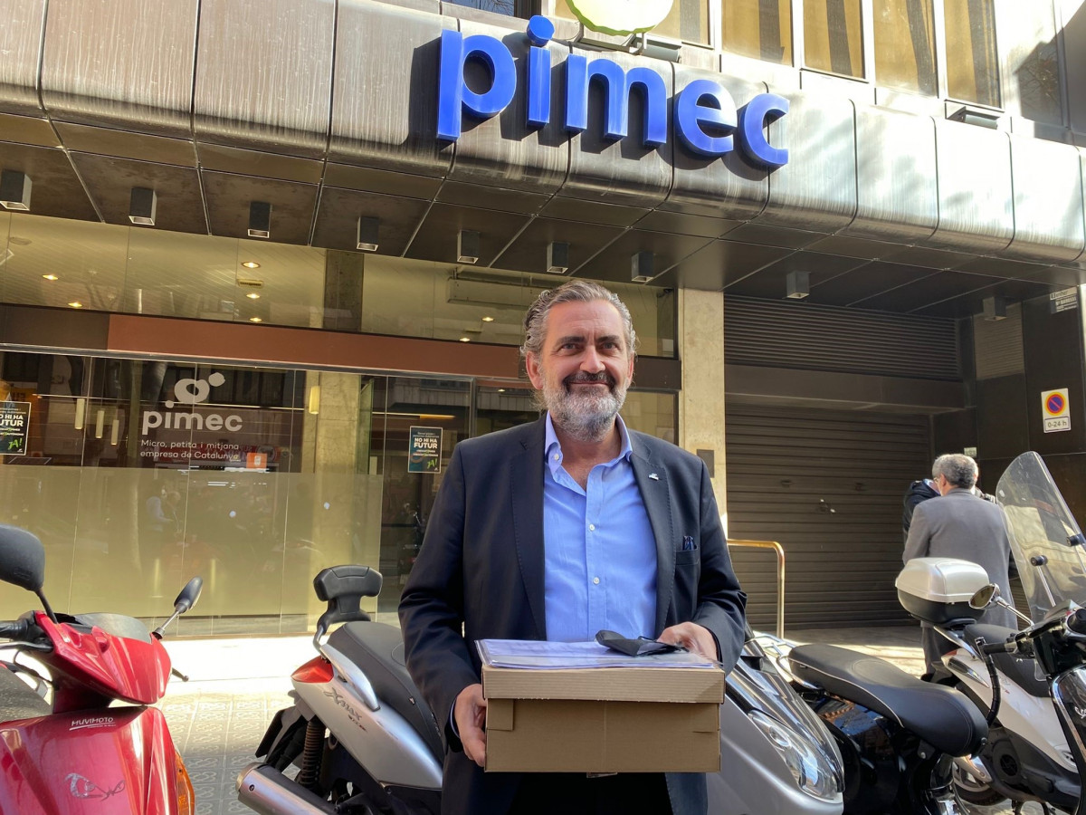 Pere Barrios, candidato a presidir las elecciones de Pimec en la presentaci&oacute;n de los avales