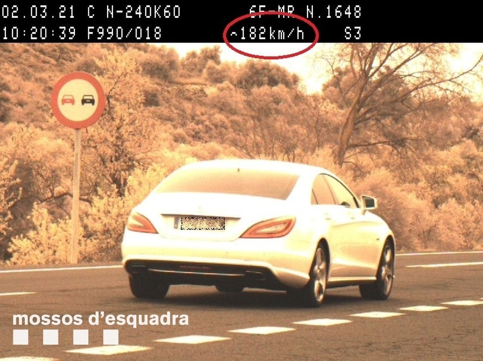 EuropaPress 3588722 denunciado hombre conducir 182 km h les borges blanques lleida