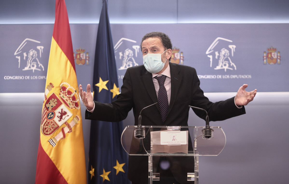 El portavoz de la Ejecutiva de Ciudadanos y portavoz adjunto en el Congreso, Edmundo Bal, en una rueda de prensa en la Cámara Baja.