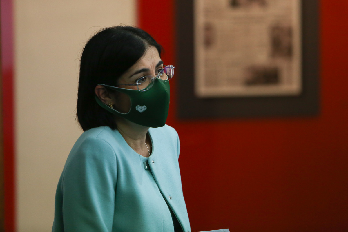 La ministra de Sanidad, Carolina Darias, tras ofrecer una rueda de prensa tras la reunión del Consejo Interterritorial de Salud, en Madrid (España), a 17 de marzo de 2021.