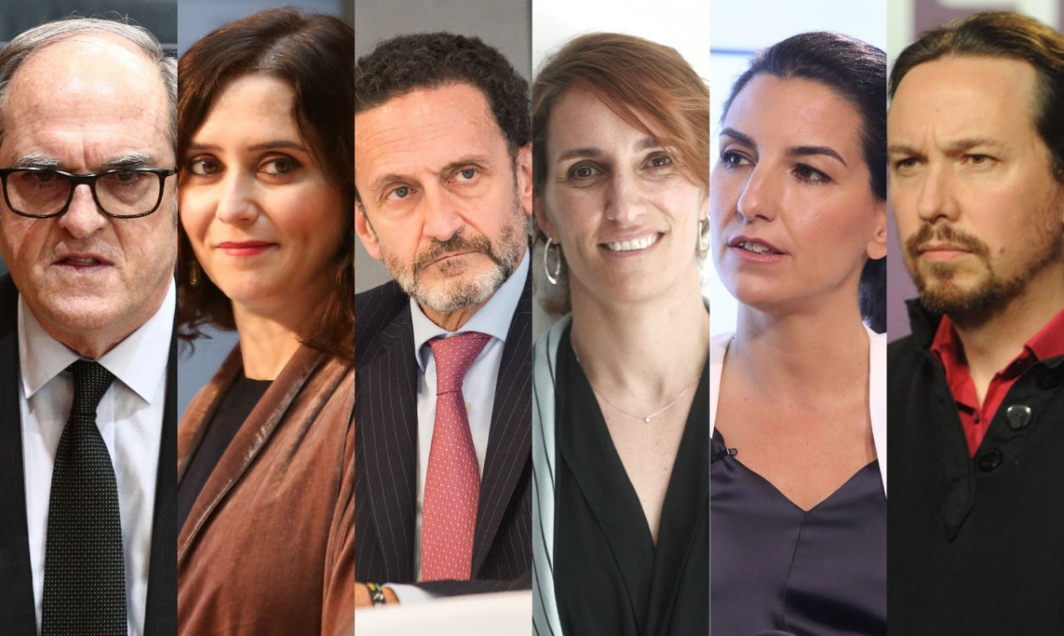 Candidatos para las elecciones a la Comunidad de Madrid 2021. De izquierda a dercha: Ángel Gabilondo (PSOE), Isabel Díaz Ayuso (PP) Edmundo Bal (Ciudadanos) Mónica García (Más Madrid), Rocío Mon