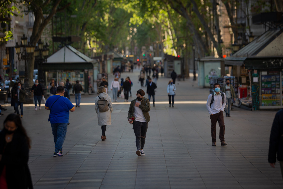 La Rambla de Barcelona sense les tradicionals parades de llibres
