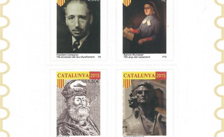 Ramon Llull, Neus Català y Lluís Companys, protagonistas de los nuevos sellos catalanes