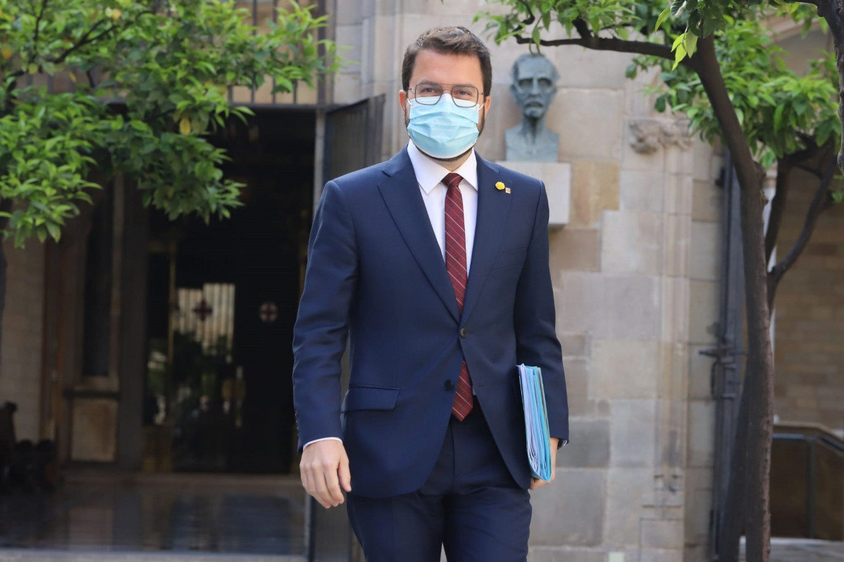 El vicepresidente del Govern en funciones, Pere Aragonès, antes del Consell Executiu del 4 de mayo.