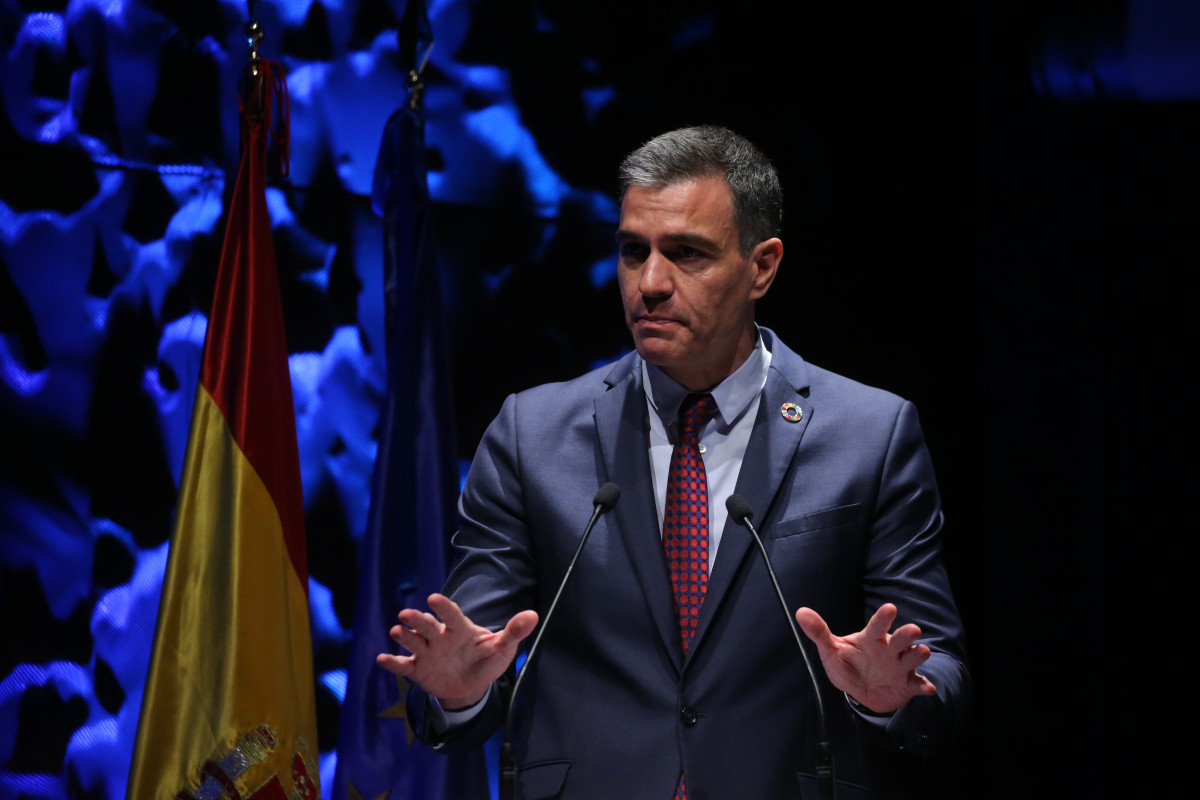 El presidente del Gobierno, Pedro Sánchez, interviene en la inauguración del IV Congreso Iberoamericano del Consejo Empresarial Alianza por Iberoamérica (CEAPI), a 17 de mayo de 2021, en Madrid, (E