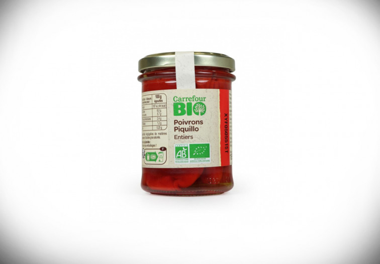 Alertan de la retirada de pimientos del piquillo Carrefour BIO por la presencia de un cuerpo extraño