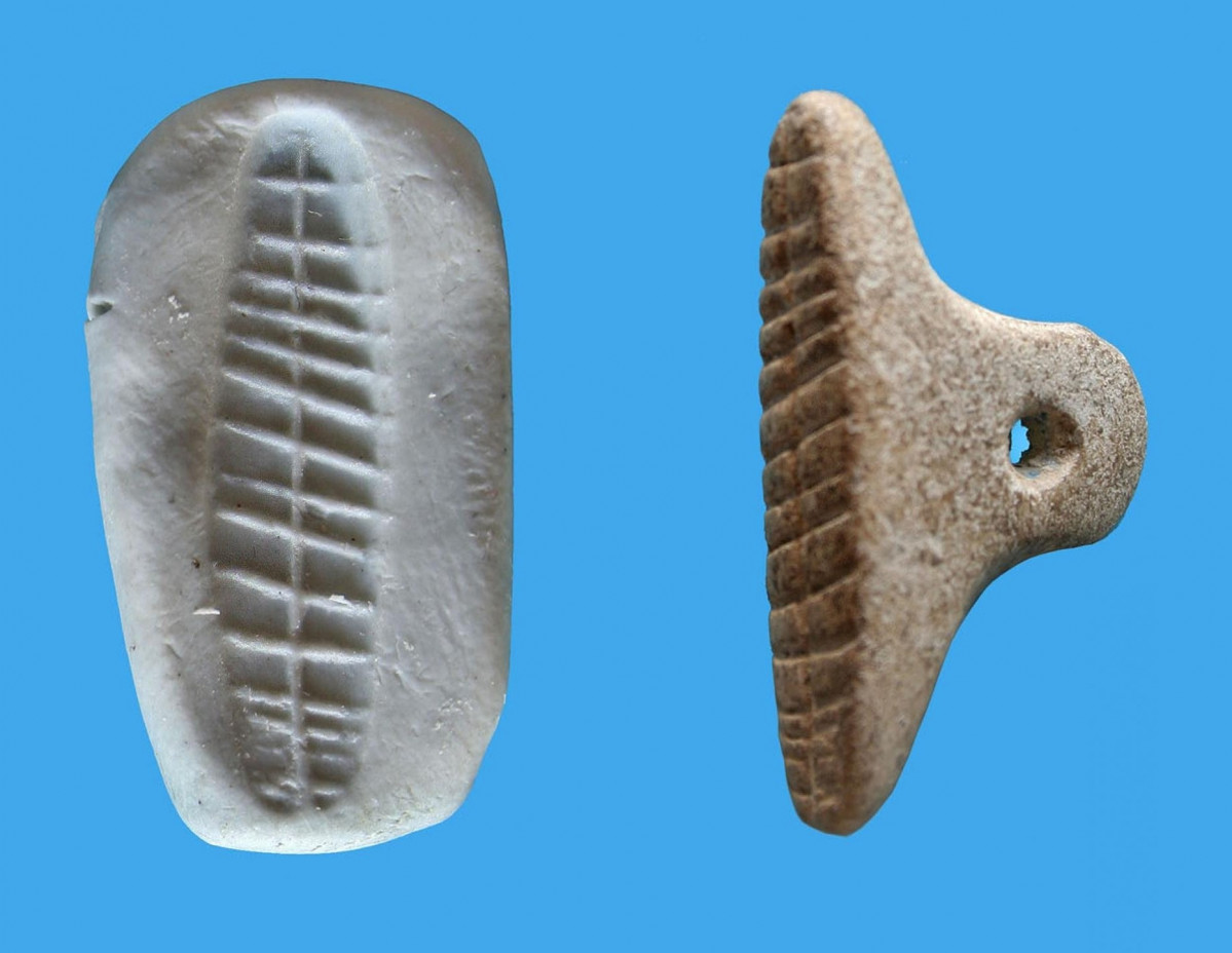 Sello de Tel Tsaf y una impresión moderna.