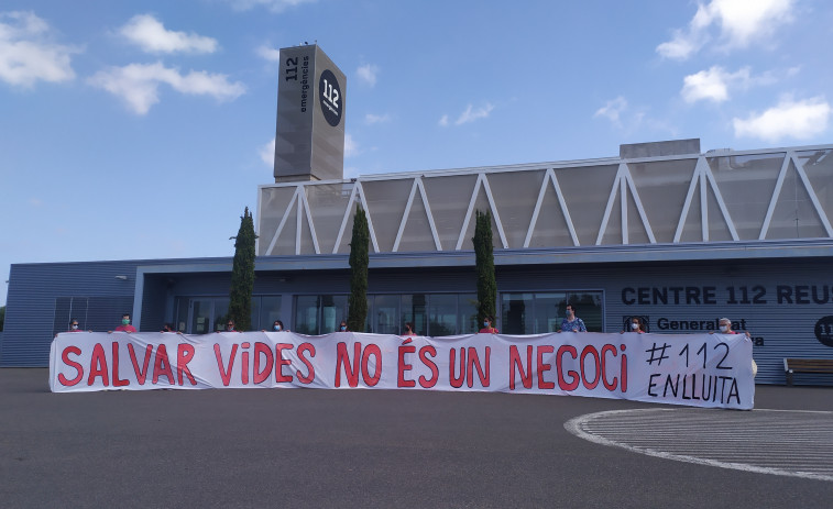 Los trabajadores del 112 no levantarán la huelga hasta que la Generalitat se comprometa a negociar un convenio propio