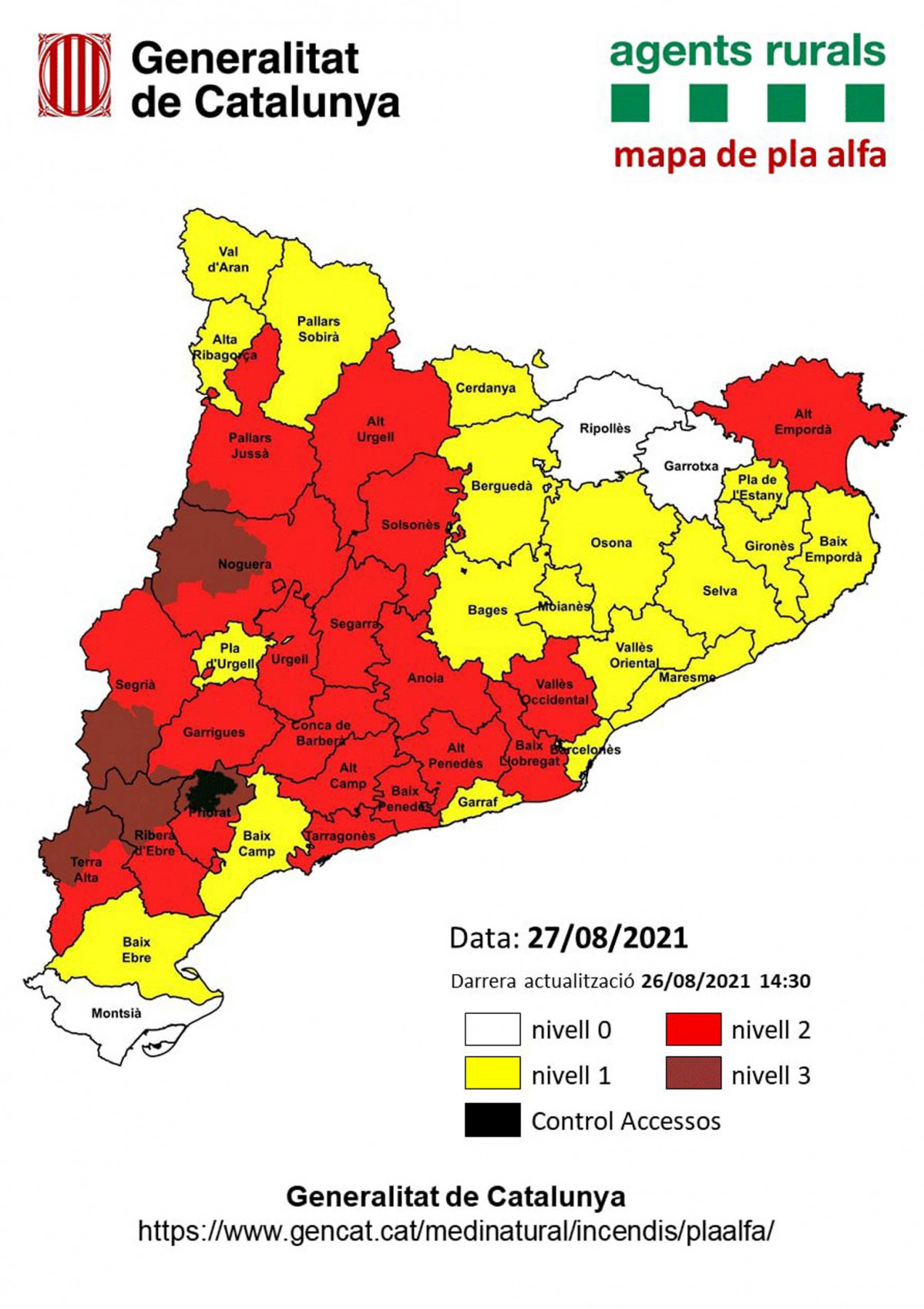 Mapa del Plan Alfa para el 27/08/2021
