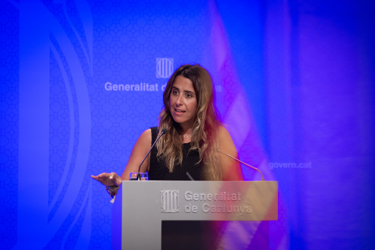 La portavoz del Govern de Cataluña, Patricia Plaja, interviene en una rueda de prensa posterior a una reunión del Consell Executiu del Govern de Cataluña, en Barcelona