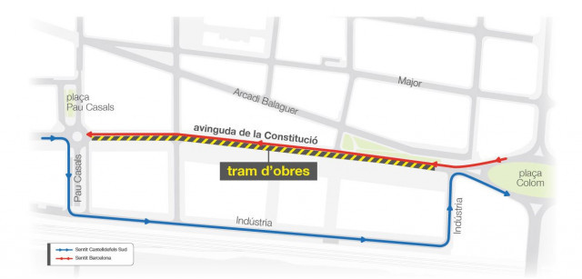 Castelldefels exige a la Generalitat y Dragados que cumplan los plazos de la remodelación de la C-245