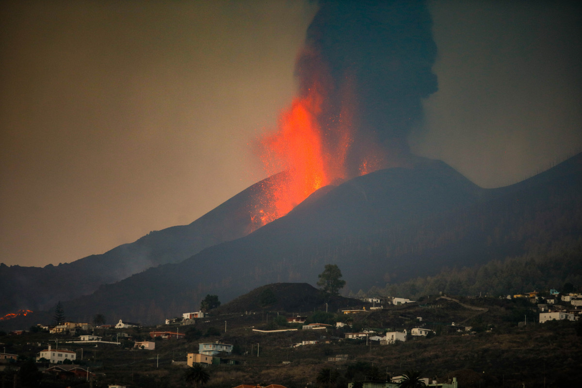 El volcán de Cumbre Vieja en La Palma