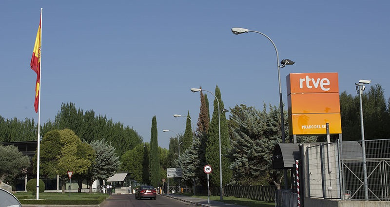 Archivo - La entrada a las instalaciones de RTVe en Prado del Rey, Madrid.