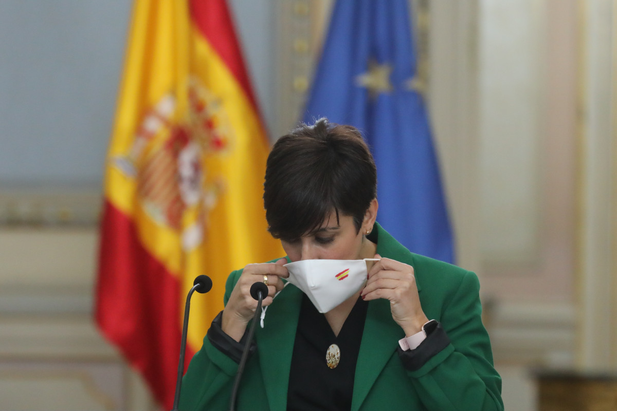 La ministra de Política Territorial y portavoz del Gobierno, Isabel Rodríguez, después de intervenir en una reunión del Comité Preparatorio de Impulso y de Seguimiento de la Conferencia de Presid