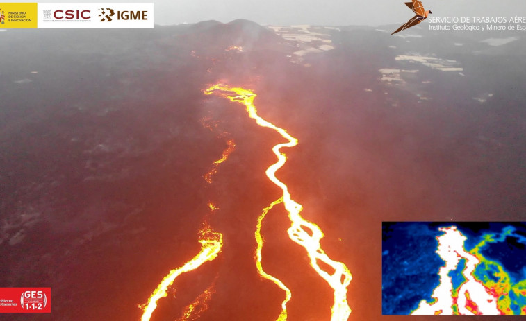 VÍDEO: Las coladas de lava de La Palma se aceleran hasta alcanzar la velocidad de 1 metro por segundo