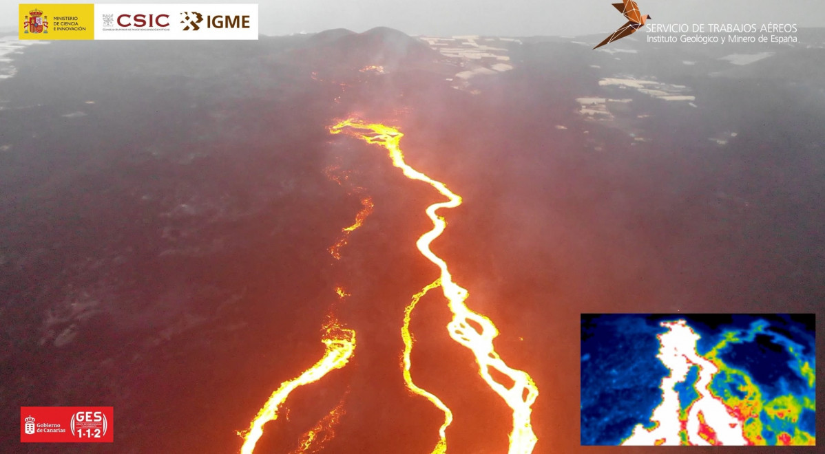 Imágenes de las coladas del volcán de La Palma