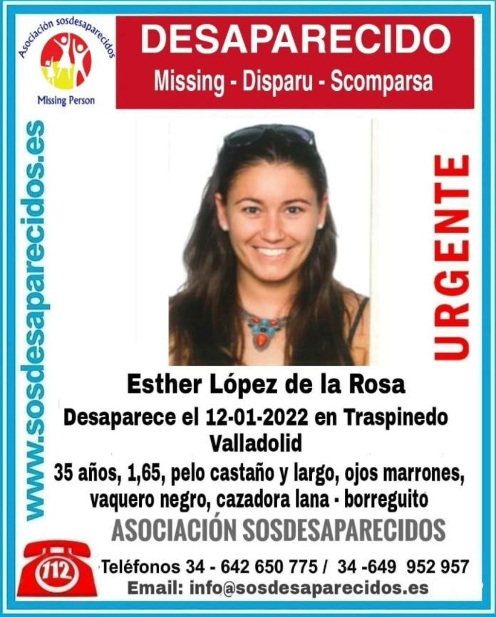 Cartel de búsqueda de la joven de Traspinedo Esther López, desaparecida desde el pasado 12 de enero.