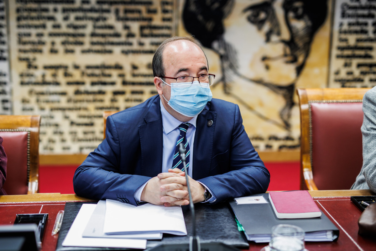 El ministro de Cultura y Deporte, Miquel Iceta, comparece en comisión de su departamento en el Senado, a 20 de enero de 2022, en Madrid (España).