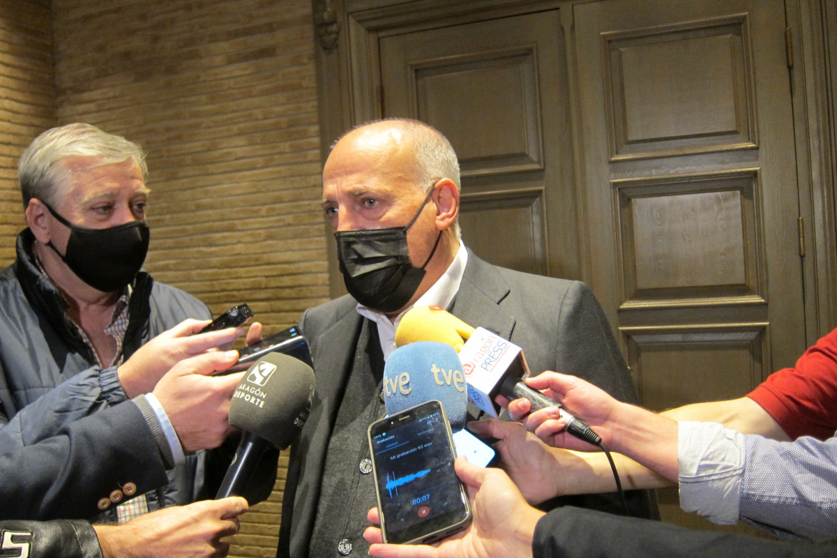 El presidente de la Liga Nacional de Fútbol Profesional, Javier Tebas.