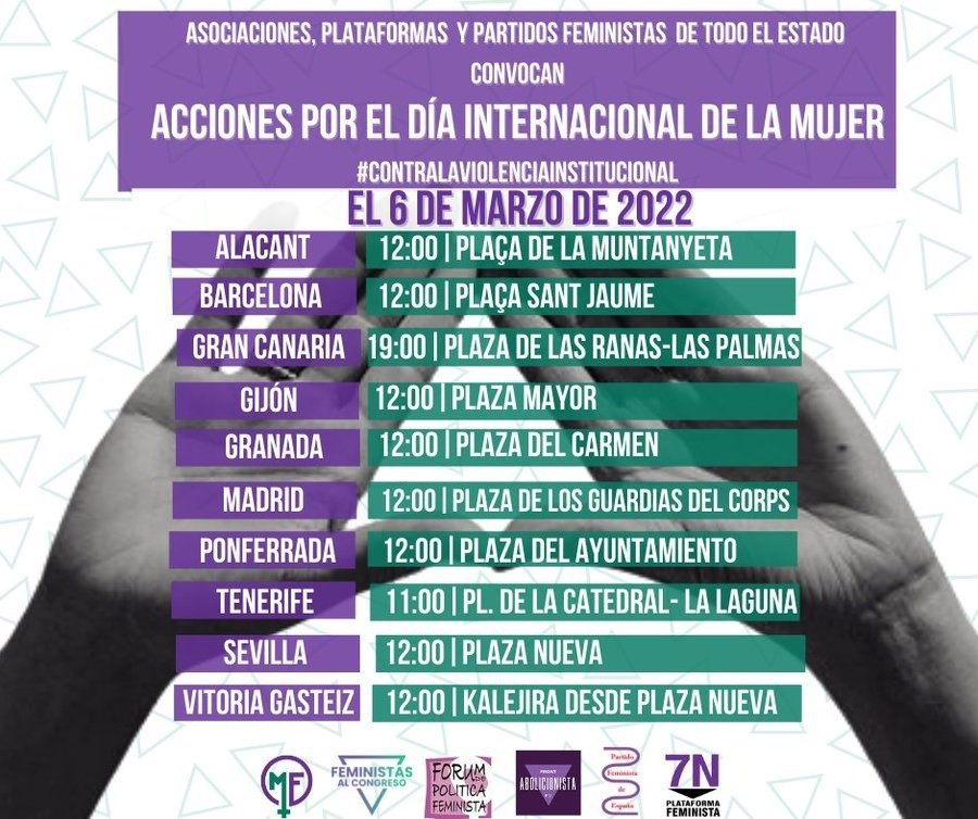 Convocatoria de movilizaciones del bloque abolicionista para el 6M