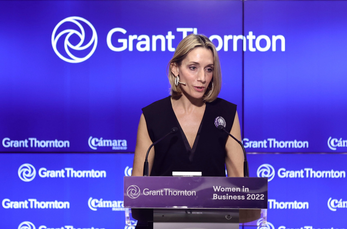 La socia de Auditor&iacute;a de Grant Thornton, Isabel Perea, interviene en la presentaci&oacute;n de la 18&ordf; edici&oacute;n de su informe 'Women In Business', en el Auditorio de Castellana 81, a 8 de marzo de 2022, en Madrid (Espa&ntilde;a).