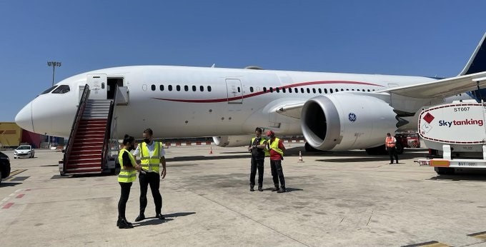 Imagen del vuelo de Varsovia (Polonia) a Barcelona y Madrid con más de 220 refugiados ucranianos