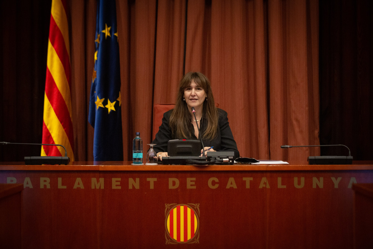 Archivo - La presidenta del Parlament, Laura Borràs, en la apertura de la Jornada Europea del Consell Català del Moviment Europeu, a 31 de enero de 2022, en el Parlament de Catalunya.
