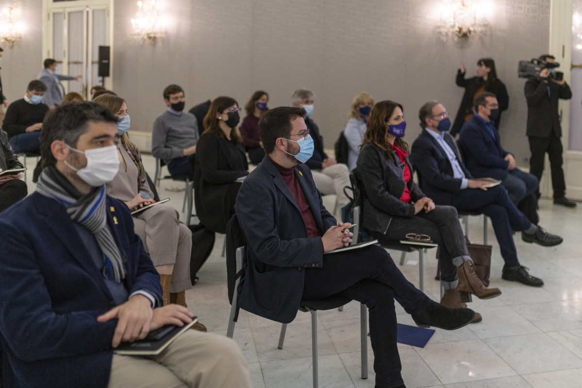 Los miembros del Govern en la segunda jornada de trabajo en el Palau de Pedralbes