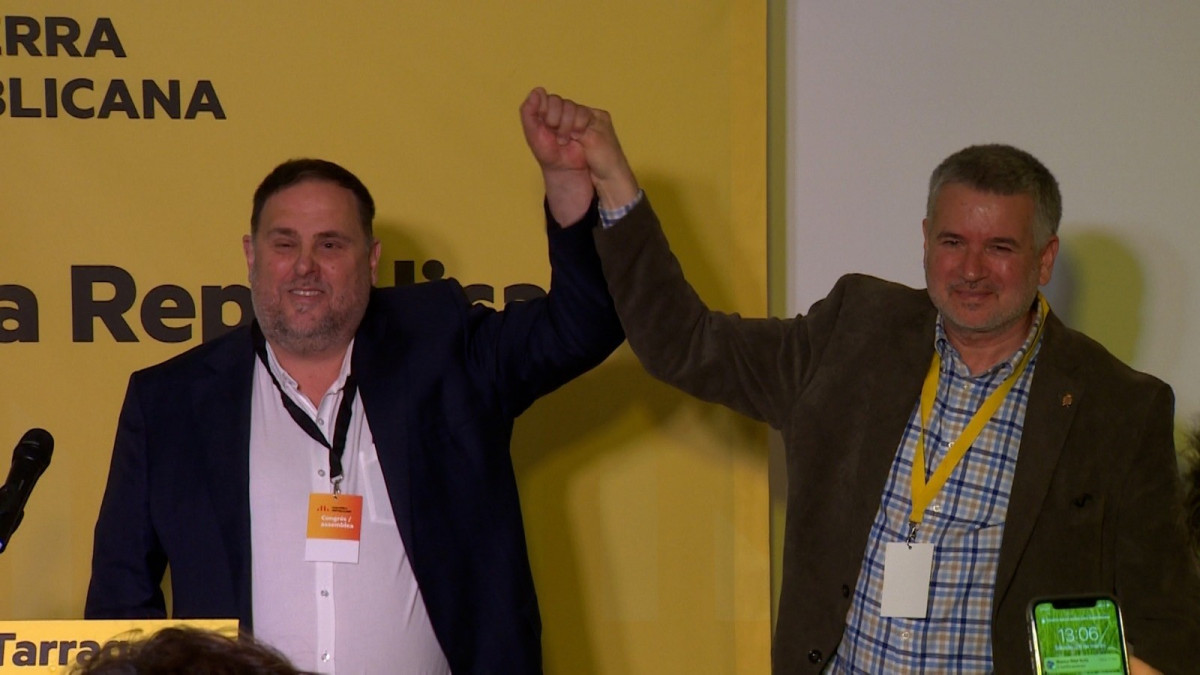 El presidente de ERC, Oriol Junqueras, y el alcalde de Tarragona, Pau Ricomà