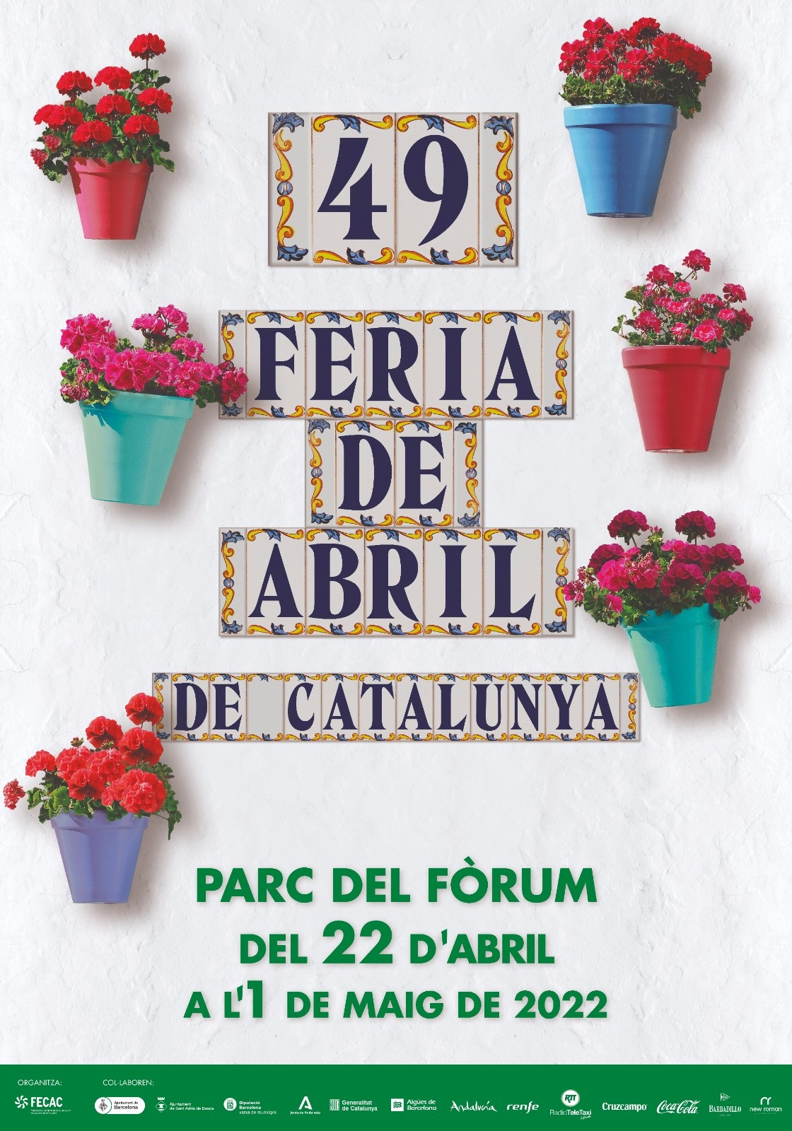 El cartel ganador del concurso para la 49a Feria de Abril de Catalunya, que ha sido diseñado por la directora del estudio New Roman,  Emi Suñer.