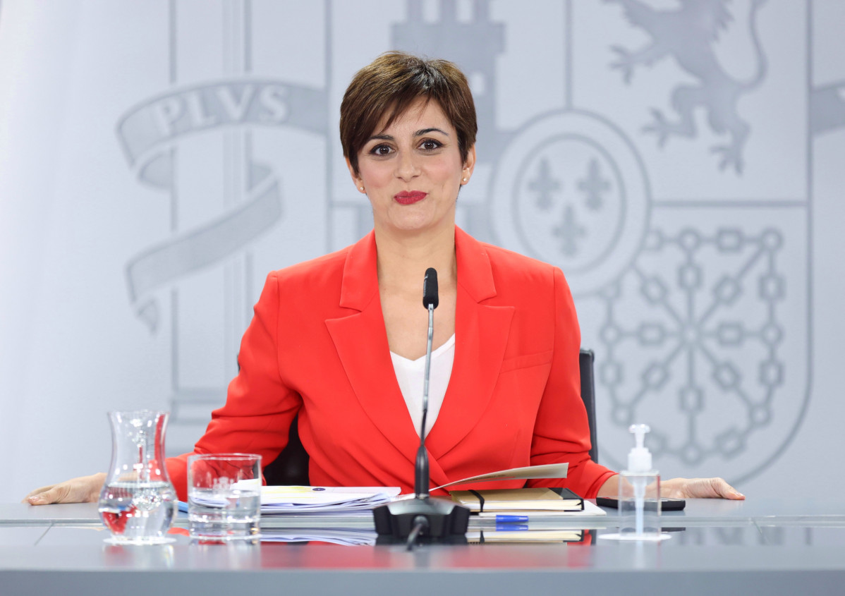 La ministra Portavoz, Isabel Rodríguez, comparece tras la reunión del Consejo de Ministros, en el Complejo de la Moncloa, a 24 de mayo de 2022, en Madrid (España).