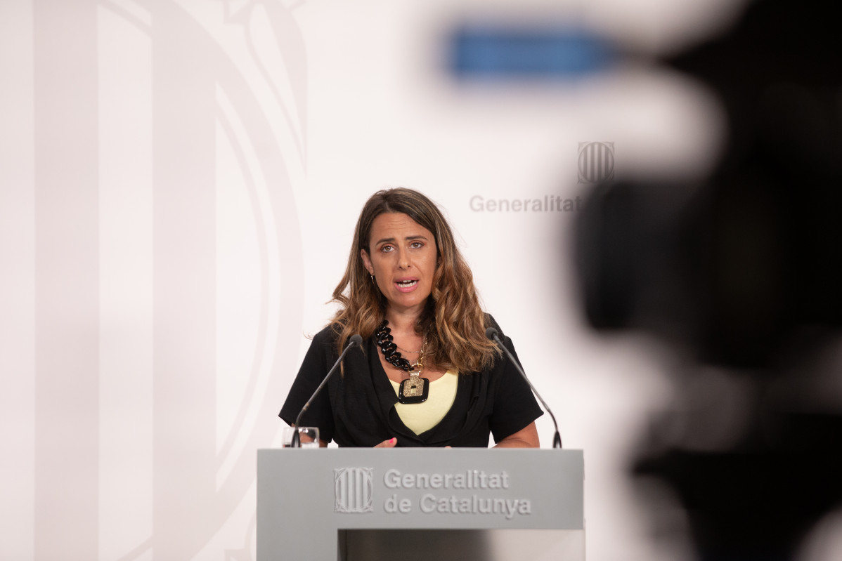 La portavoz del Govern, Patr&iacute;cia Plaja, durante una rueda de prensa tras el Consell Executiu semanal, a 14 de junio de 2022, en Barcelona