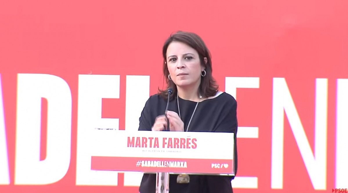 La vicesecretaria general del PSOE, Adriana Lastra, en Sabadell (Barcelona)