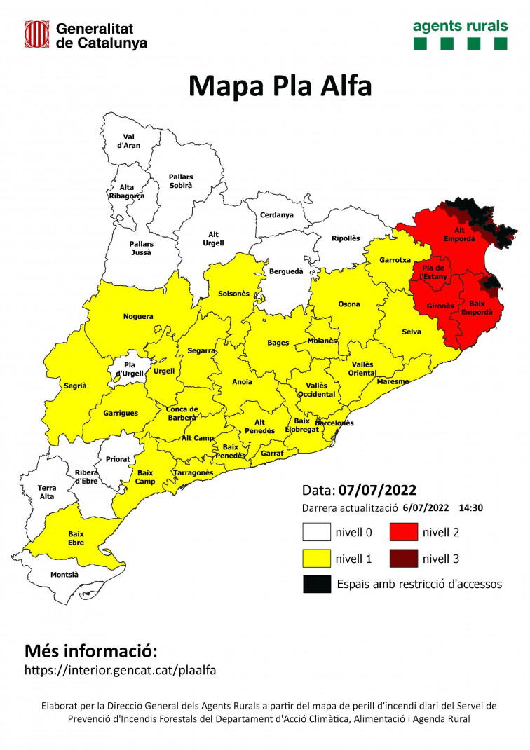 20 municipios del Empordà, en alerta máxima por 