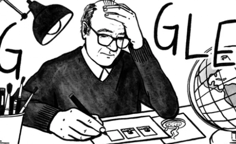 Google homenaje a Quino con una imagen en blanco y negro que se puede ver en 25 países