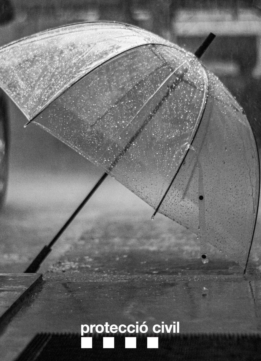 Un paraguas bajo la lluvia