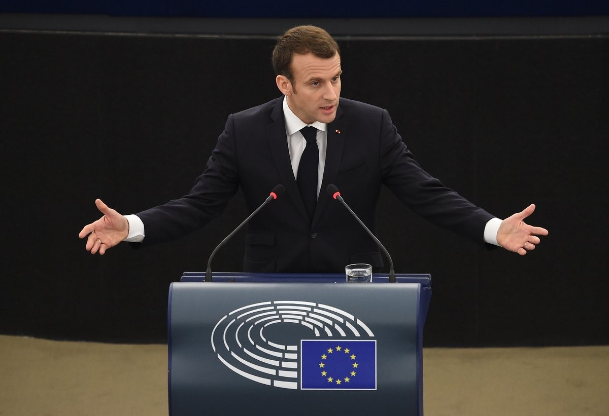 Emmanuel Macron en el pleno de Estrasburgo