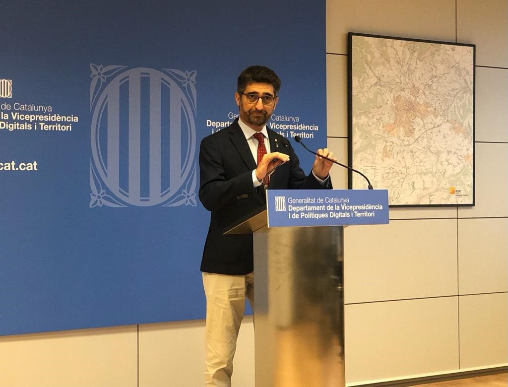 El vicepresidente de la Generalitat y conseller de Políticas Digitales y Territorio, Jordi Puigneró, en rueda d eprensa a 31 de agosto de 2022