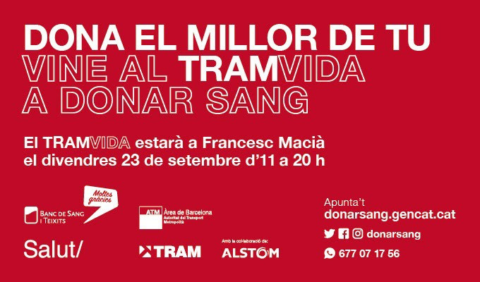 El cartel de la campaña de Tram para donar sangre.