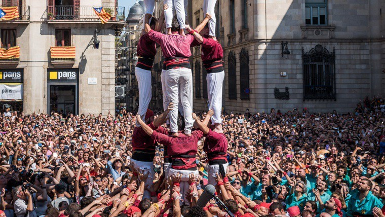 La Jove de Barcelona en la actuación 'castellera' de La Mercè.