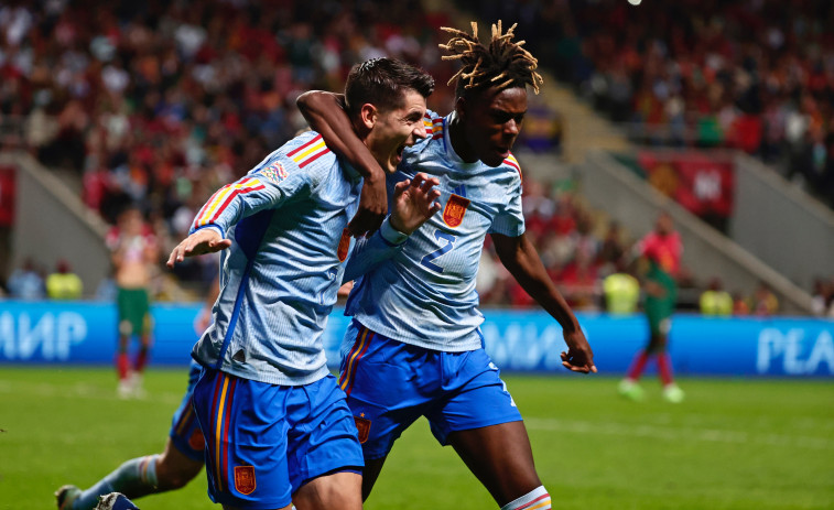 España gana 'in extremis' en Portugal (1-0) y jugará la fase final de la Nations League