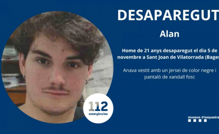 Localizado Alan, el joven desaparecido en Sant Joan de Vilatorrada