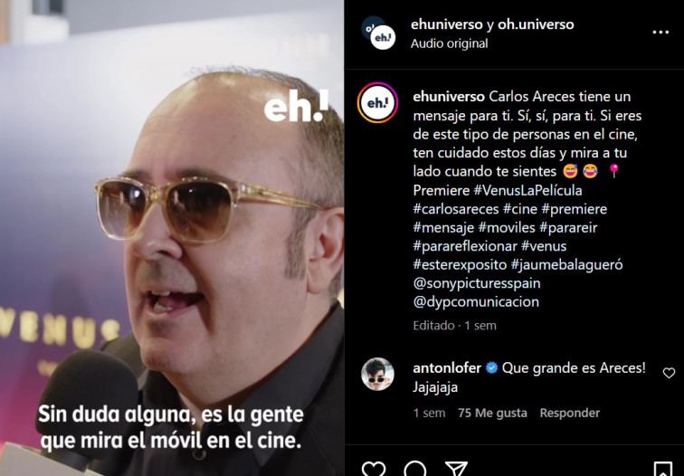 VÍDEO - Carlos Areces carga contra la gente que usa el móvil en el cine y pide 