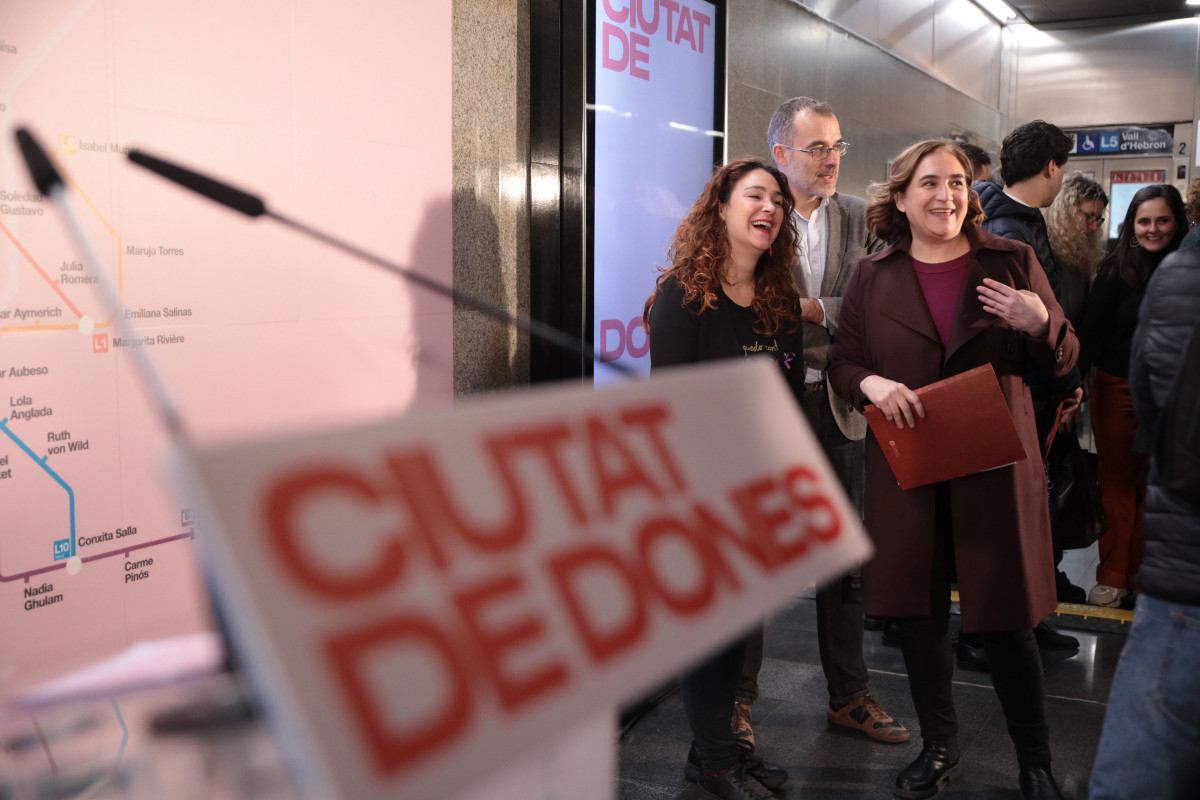 Ada Colau durante la presentación del mapa