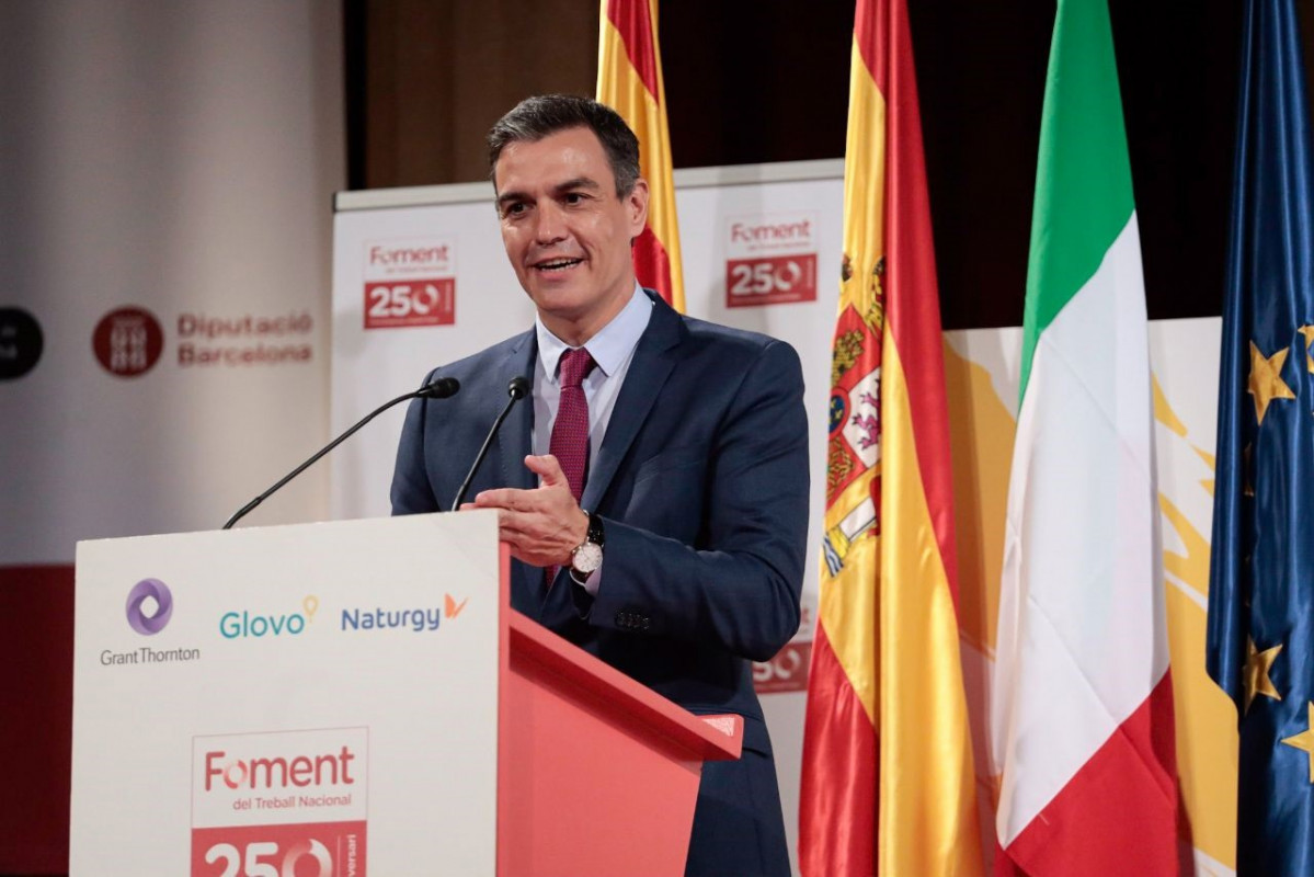 Archivo - El presidente del Gobierno, Pedro Sánchez, durante el XVIII Foro de Diálogo España-Italia que se celebró en Barcelona en junio de 2021.