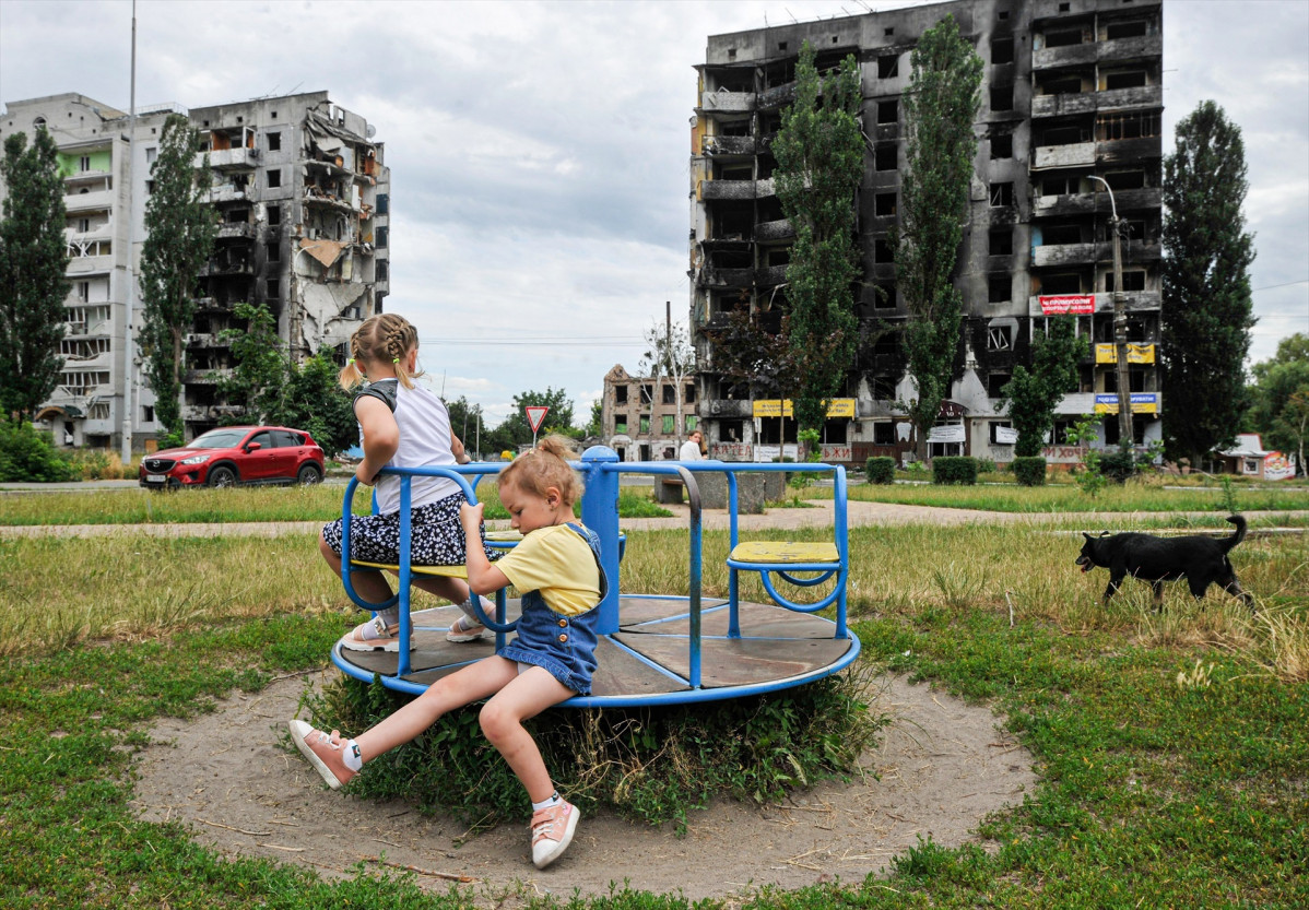 EuropaPress 4563464 july 2022 borodyanka ukraine children play at playground not far from (1)