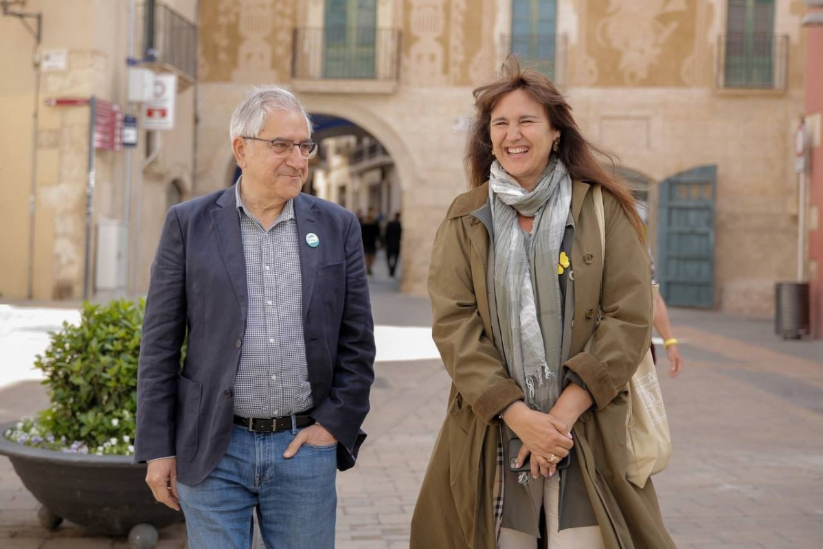La presidenta de Junts, Laura Borràs, y el alcaldable de Junts en El Vendrell, Josep Maria Llasat